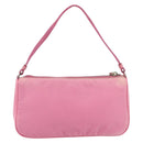 PRADA Accessory Pouch Nylon Pink Silver Auth 178018-2