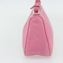 PRADA Accessory Pouch Nylon Pink Silver Auth 178018-4