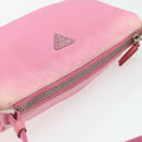 PRADA Accessory Pouch Nylon Pink Silver Auth 178018-6