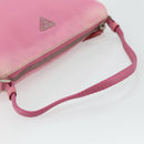 PRADA Accessory Pouch Nylon Pink Silver Auth 178018-7