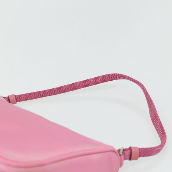 PRADA Accessory Pouch Nylon Pink Silver Auth 178018