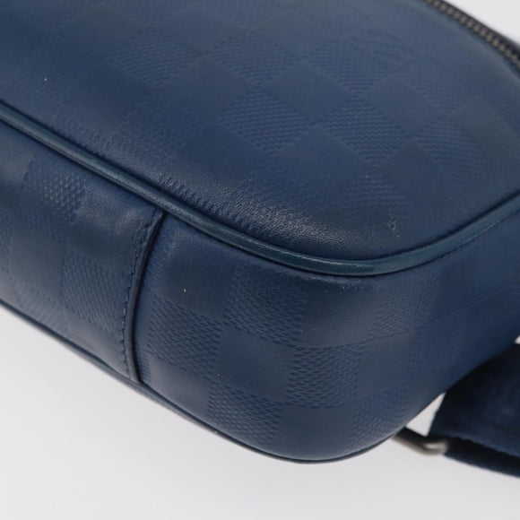 LOUIS VUITTON Damier Infini Ambreil Bag Leather Blue N41354 LV Auth 178019A