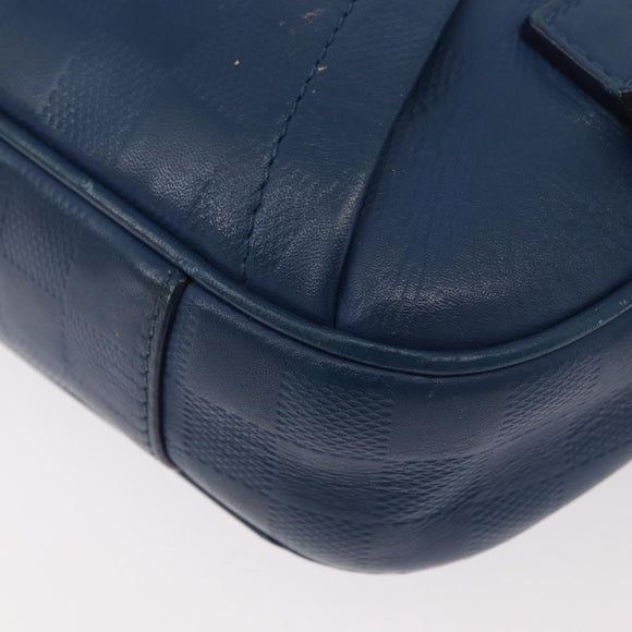 LOUIS VUITTON Damier Infini Ambreil Bag Leather Blue N41354 LV Auth 178019A