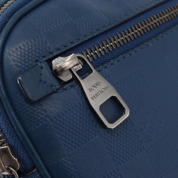 LOUIS VUITTON Damier Infini Ambreil Bag Leather Blue N41354 LV Auth 178019A