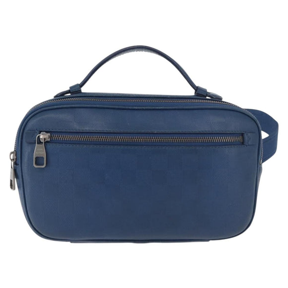 LOUIS VUITTON Damier Infini Ambreil Bag Leather Blue N41354 LV Auth 178019A