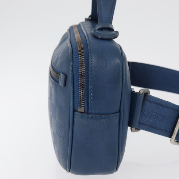LOUIS VUITTON Damier Infini Ambreil Bag Leather Blue N41354 LV Auth 178019A