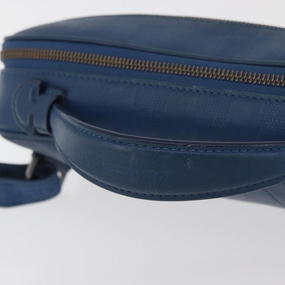 LOUIS VUITTON Damier Infini Ambreil Bag Leather Blue N41354 LV Auth 178019A