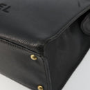 CHANEL Tote Bag Caviar Skin Black Gold CC Auth 178022-10