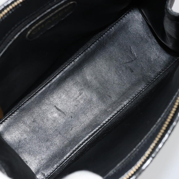 CHANEL Tote Bag Caviar Skin Black Gold CC Auth 178022