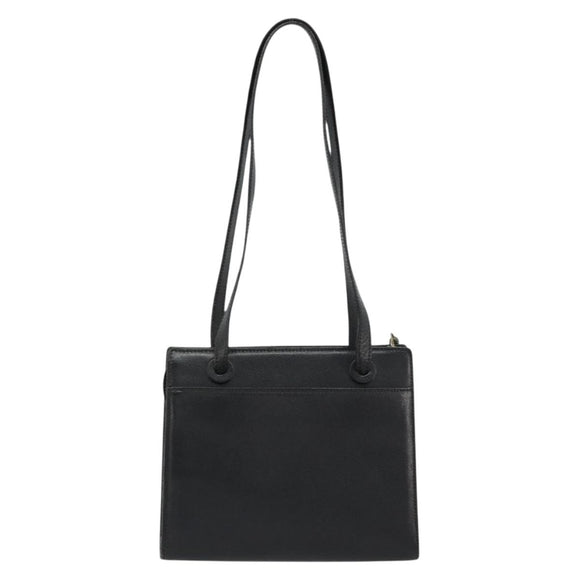 CHANEL Tote Bag Caviar Skin Black Gold CC Auth 178022
