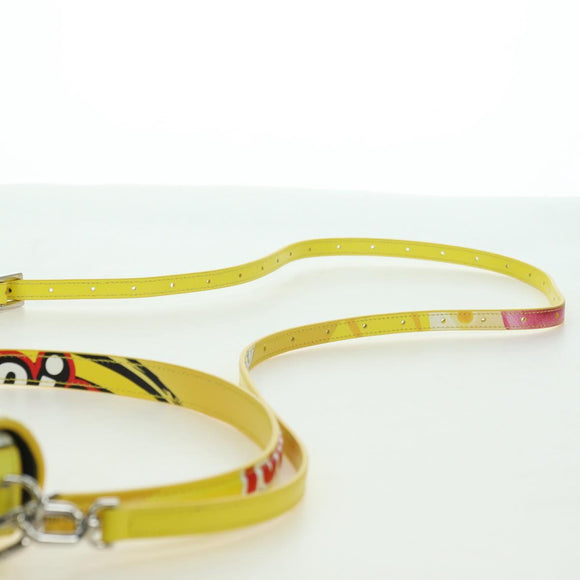 BALENCIAGA Hour glass Bag Leather 2way Yellow Silver 828976 Auth 178023SM