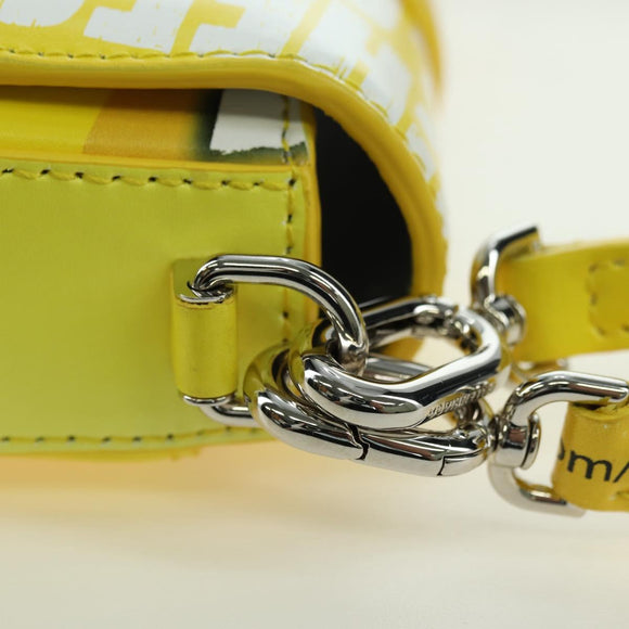 BALENCIAGA Hour glass Bag Leather 2way Yellow Silver 828976 Auth 178023SM