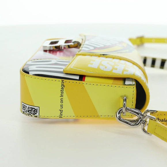 BALENCIAGA Hour glass Bag Leather 2way Yellow Silver 828976 Auth 178023SM