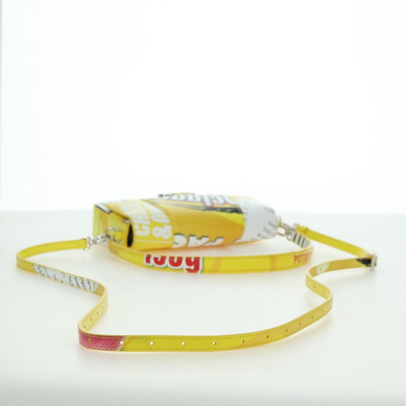 BALENCIAGA Hour glass Bag Leather 2way Yellow Silver 828976 Auth 178023SM
