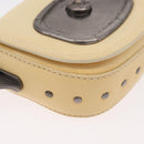 CELINE Shoulder Bag Leather Ivory Auth 178026A-14