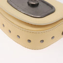 CELINE Shoulder Bag Leather Ivory Auth 178026A-15