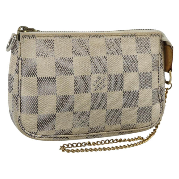 LOUIS VUITTON Damier Azur Mini Pochette Accessoires Pouch N63005 LV Auth 178031