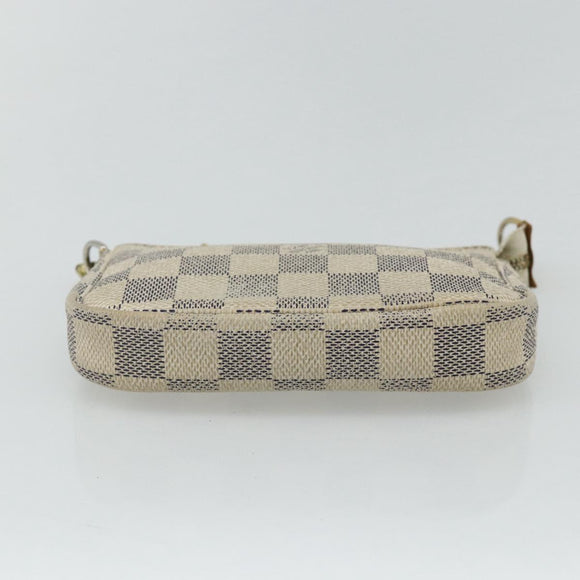 LOUIS VUITTON Damier Azur Mini Pochette Accessoires Pouch N63005 LV Auth 178031