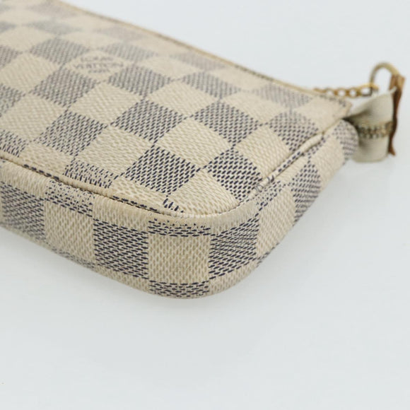 LOUIS VUITTON Damier Azur Mini Pochette Accessoires Pouch N63005 LV Auth 178031