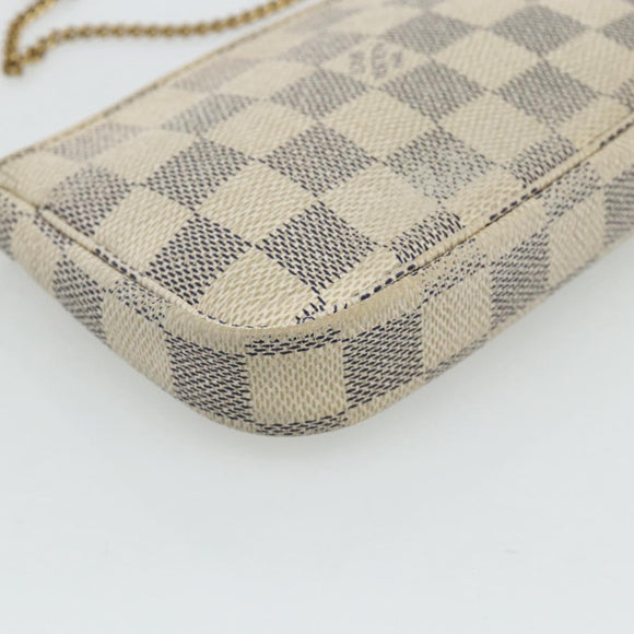 LOUIS VUITTON Damier Azur Mini Pochette Accessoires Pouch N63005 LV Auth 178031