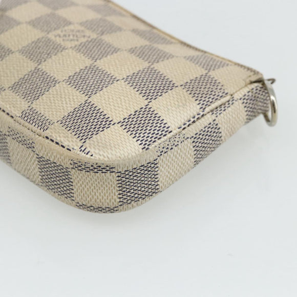 LOUIS VUITTON Damier Azur Mini Pochette Accessoires Pouch N63005 LV Auth 178031