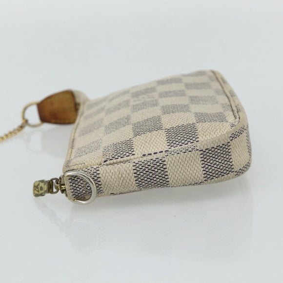 LOUIS VUITTON Damier Azur Mini Pochette Accessoires Pouch N63005 LV Auth 178031