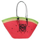 LOEWE Watermelon Tote Bag Raffia 2way Red Auth 178041SM-1