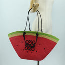 LOEWE Watermelon Tote Bag Raffia 2way Red Auth 178041SM-22