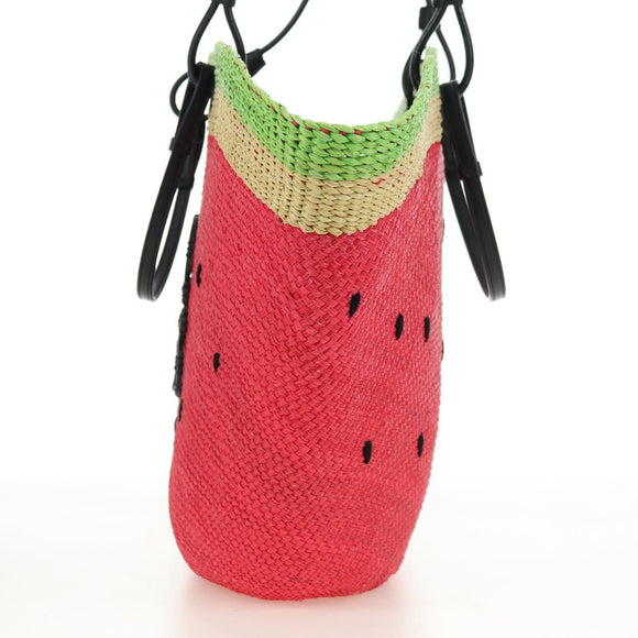 LOEWE Watermelon Tote Bag Raffia 2way Red Auth 178041SM