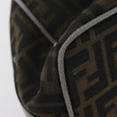FENDI Zucca Canvas Vanity Pouch Brown Black Auth 178043-10