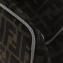 FENDI Zucca Canvas Vanity Pouch Brown Black Auth 178043-11