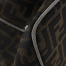 FENDI Zucca Canvas Vanity Pouch Brown Black Auth 178043-12