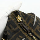 FENDI Zucca Canvas Vanity Pouch Brown Black Auth 178043-14