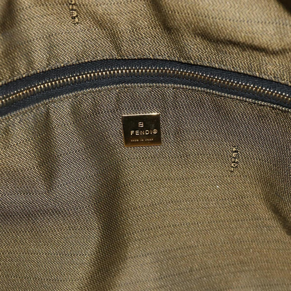 FENDI Zucca Canvas Vanity Pouch Brown Black Auth 178043