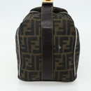 FENDI Zucca Canvas Vanity Pouch Brown Black Auth 178043-4