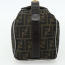 FENDI Zucca Canvas Vanity Pouch Brown Black Auth 178043-5