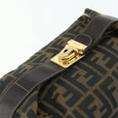 FENDI Zucca Canvas Vanity Pouch Brown Black Auth 178043-6
