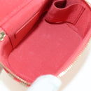 CHANEL Chain Vanity Shoulder Bag Raffia Red Gold CC Auth 178044SM-19