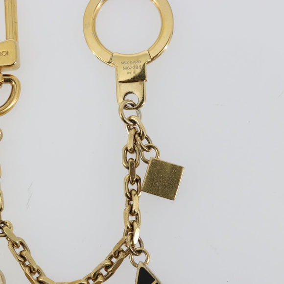 LOUIS VUITTON Maltage Flowers Bag Charm metal Gold Tone M67384 LV Auth 178050A