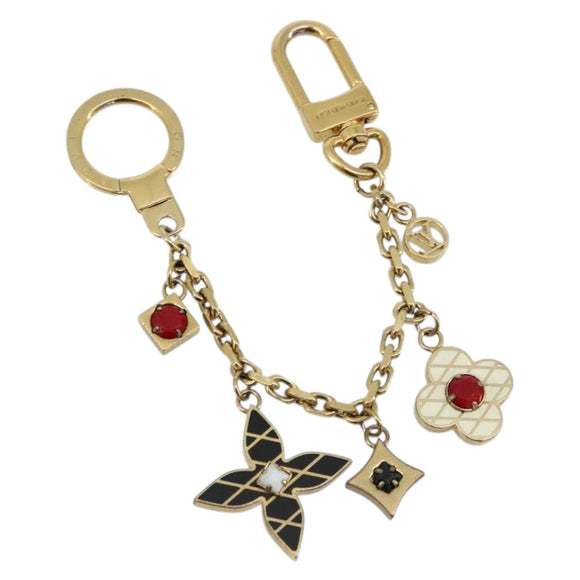LOUIS VUITTON Maltage Flowers Bag Charm metal Gold Tone M67384 LV Auth 178050A