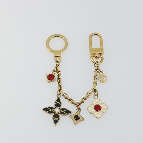 LOUIS VUITTON Maltage Flowers Bag Charm metal Gold Tone M67384 LV Auth 178050A