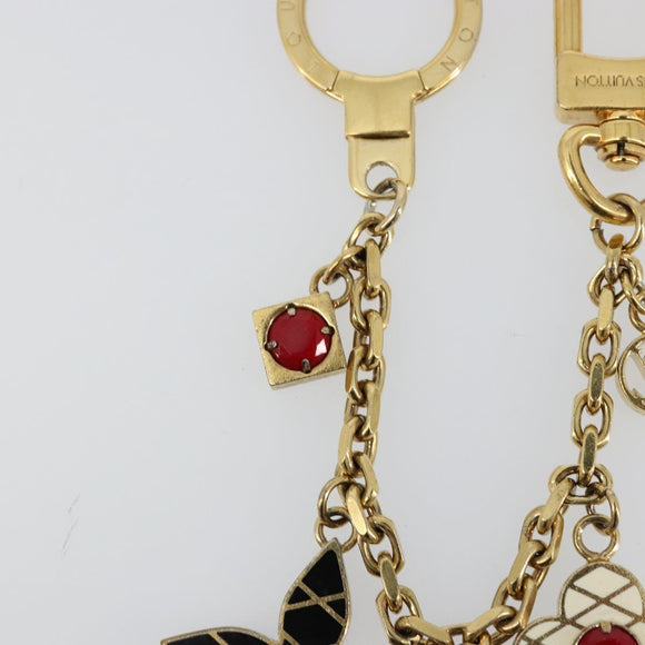 LOUIS VUITTON Maltage Flowers Bag Charm metal Gold Tone M67384 LV Auth 178050A
