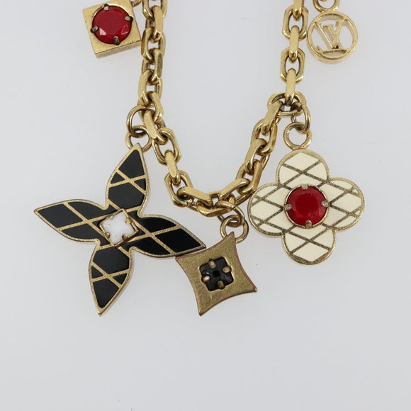 LOUIS VUITTON Maltage Flowers Bag Charm metal Gold Tone M67384 LV Auth 178050A
