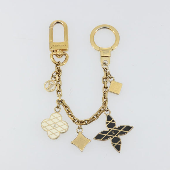 LOUIS VUITTON Maltage Flowers Bag Charm metal Gold Tone M67384 LV Auth 178050A