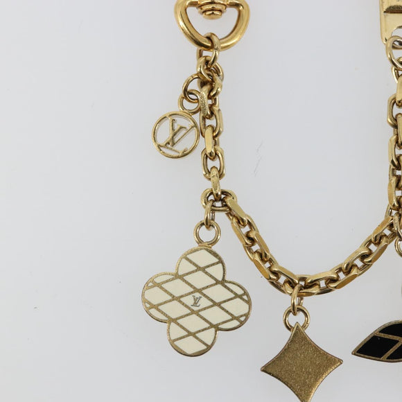 LOUIS VUITTON Maltage Flowers Bag Charm metal Gold Tone M67384 LV Auth 178050A