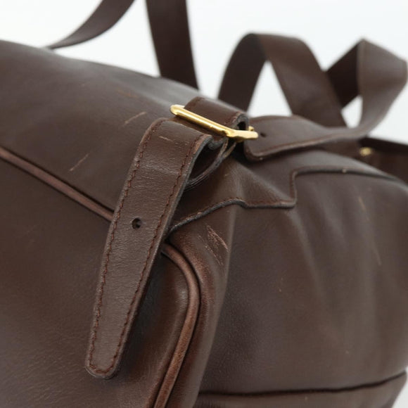GUCCI Bamboo Backpack Leather Brown Gold 003 58 0016 Auth 178057