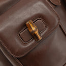 GUCCI Bamboo Backpack Leather Brown Gold 003 58 0016 Auth 178057-16