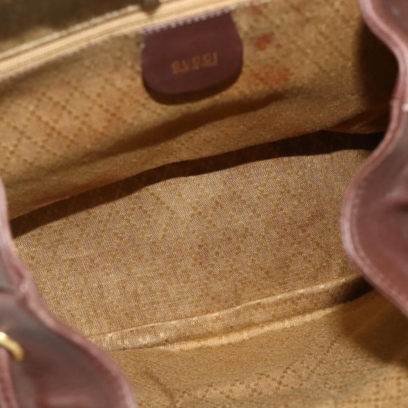 GUCCI Bamboo Backpack Leather Brown Gold 003 58 0016 Auth 178057