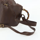 GUCCI Bamboo Backpack Leather Brown Gold 003 58 0016 Auth 178057-9