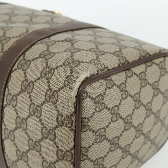 GUCCI GG Supreme Web Sherry Line Boston Bag PVC Beige Red 40 02 007 Auth 178058